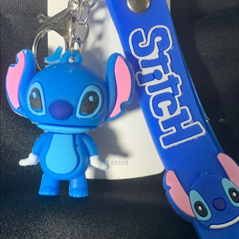 Super cute blue stitch themed keychain